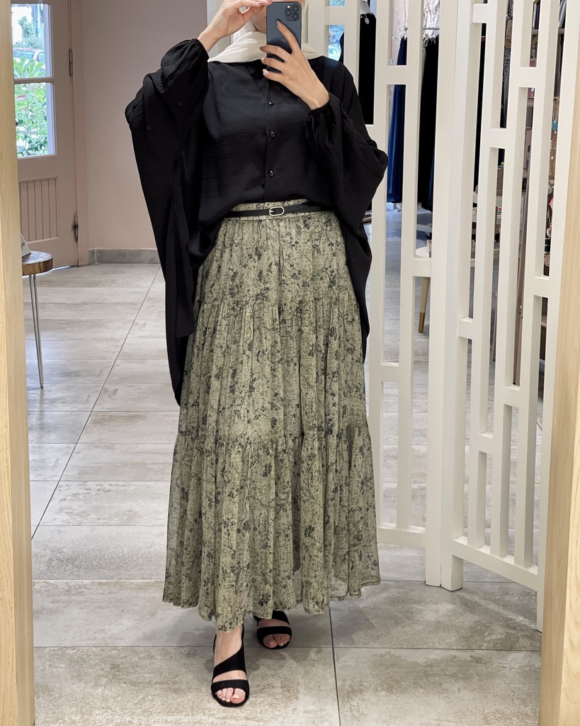 Green Leaves Skirt Fabric Tales